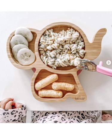 Koko Kids Elephant Suction Plate - Natural Bamboo Baby & Toddler Feeding Plate with Strong Suction Ring | Eco-Friendly Mint Green - Buy Online on GoSupps.com
