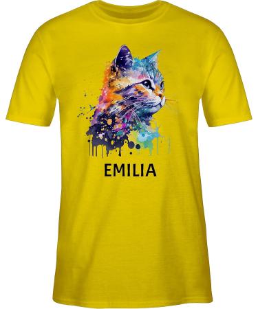 Personalized Cat T-Shirt for Men - Custom Gift with Names - Shirtracer - Yellow 3XL - Perfect for Cat Lovers - Buy Online on GoSupps.com