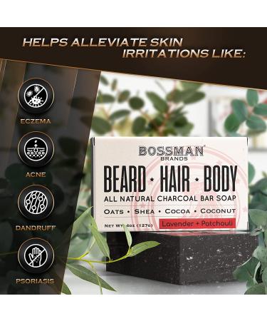 Bossman Men's Bar Soap 3 Pack - Lavender and Patchouli Scented - Buy Online on GoSupps.com