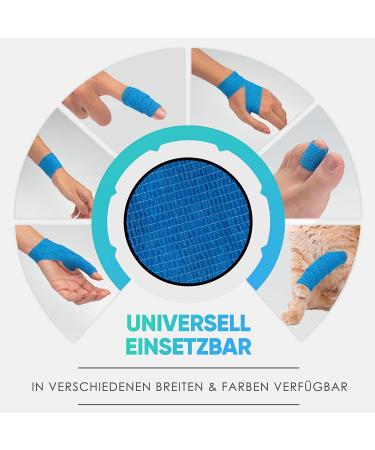 Self-Adhering Finger Pavement Roll - 4x Elastic Bandage Tape (Blue & Skin Color) 2.5cm x 4.5m | Waterproof Dust & Dirt Resistant | 4-Piece Set for Easy Repairs - Buy Online on GoSupps.com