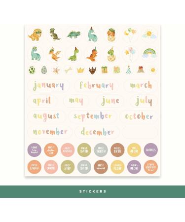 Bright Day Baby's First Year Calendar - Dinosaur Theme Milestone Tracker for Baby Boy or Girl - Capture Precious Moments and Memories - Buy Online on GoSupps.com