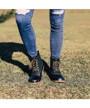 DKSUKO Women's Winter Duck Boots | Waterproof Zipper Rain Boots - Black, Size 7 - Buy Online on GoSupps.com