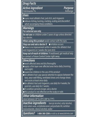 Lotrimin AF Cream 1% Clotrimazole Antifungal Treatment for Athlete's Foot, Jock Itch, and Ringworm - .53oz (15g) - Buy Online on GoSupps.com