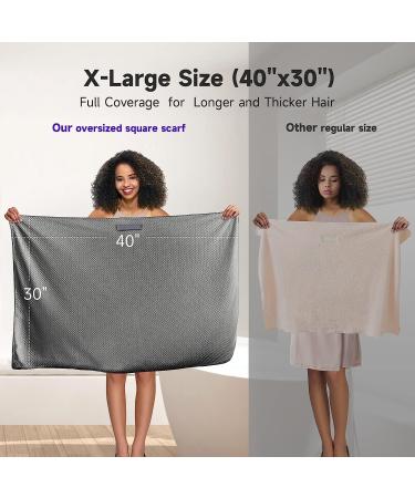 Umisleep Extra Large Microfiber Hair Towel for Long Curly Thick Hair - Super Soft & Absorbent Anti-Frizz Wrap in Grey - Buy Online on GoSupps.com