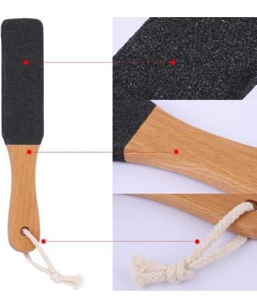 2-Piece Foot File Callus Remover Set with Wooden Handle - Professional Pedicure Scrubber for Dead Skin Removal - Buy Online on GoSupps.com