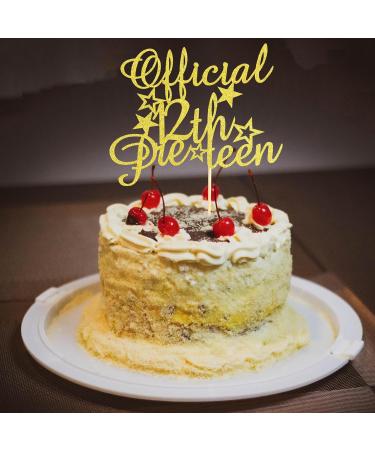 Arthsdite Official 12 Pre-teen Cake Topper Happy 12th Birthday Cake Decorations Cheers to 12 Year Old Birthday Party Decoration Supply - Gold Glitter - Buy Online on GoSupps.com