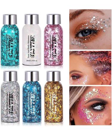  Generisch Holographic glitter gel for eyes face long-lasting shine strong adhesion for body eyes lips hair nails and body Christmas and party decoration 30 - Buy Online on GoSupps.com