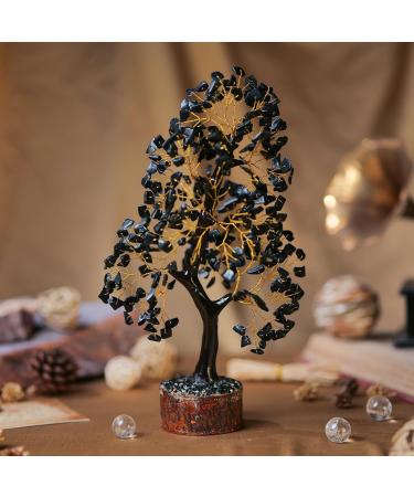 Black Tourmaline Chakra Tree of Life - Healing Protection Crystals - Gemstone Money Tree - Buy Online on GoSupps.com