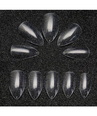 600PCS Transparent Stiletto False Nails - Short Artificial Acrylic Nail Set for DIY Nail Art - Buy Online on GoSupps.com