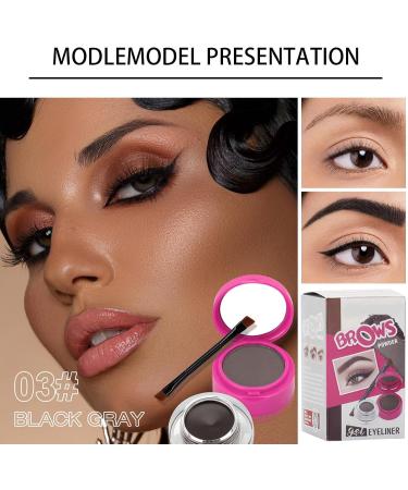Eyebrow Powder Set - 2 in 1 Stamp Eyebrow Makeup Set - Double Head Waterproof Brow Make Up Kit Brow Contour Kit for Girls Women Pochy 3 - Buy Online on GoSupps.com