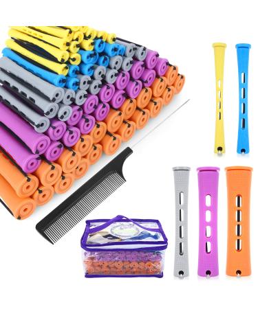 SPTHTHHPY Perm Rods and 100 Pieces 5 Sizes Hair Rollers with Hair Cold Wave Rods Hair Curler for Women Long Short Hair DIY Hairdressing Styling Tools(5 Colors) 100PCS(Long Size)