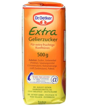Dr. Oetker Gelier Sugar Extra 2:1 - 500g | Vegan Gelling Sugar for Jams & Jellies | Perfect for Extra Fruitiness & Less Sweetness - Buy Online on GoSupps.com