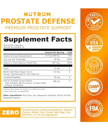 Nutrum All-in-One Prostate Supplement for Men - Doctor Formulated with Saw Palmetto Beta-Sitosterol Pumpkin Seed - Support Mens Health USA Made - 60 Capsules - Buy Online on GoSupps.com