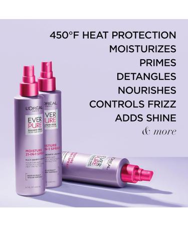 L'Oreal Paris EverPure Sulfate Free 21-in-1 Color Caring Detangling Spray | Hydrates & Nourishes | UV Filter | Vegan & Paraben Free | 6.7 fl oz - Buy Online on GoSupps.com