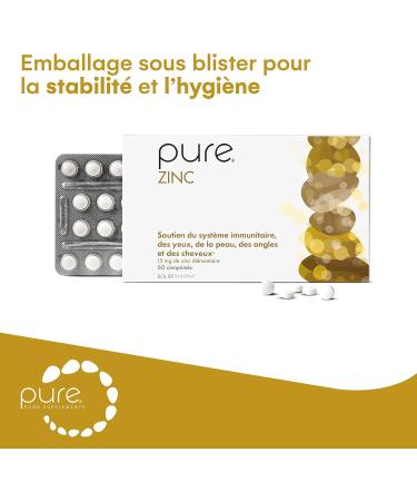 Pure Zinc - 60 High Dosed Tablets Vegan Tablets Hair Tablets Strong Bones & Vitamins Against Pimples & Acne - Buy Online on GoSupps.com