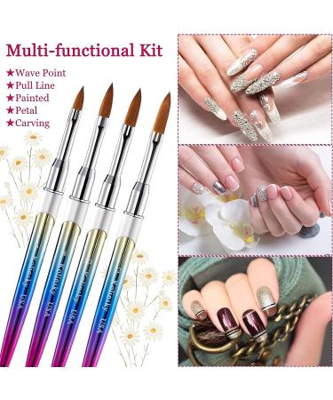4 Pieces Kolinsky Acrylic Nail Brushes - Round Handle, Sizes 6, 8, 10, 12 - Nail Art Manicure Tool - Buy Online on GoSupps.com