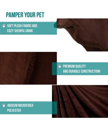 PetAmi Puppy Dog Blanket Small Indoor Cat Kitten | Fleece Sherpa Throw | Soft Plush Fluffy Lightweight Warm Cover 29x40 Inch - Brown/Brown Sherpa - Buy Online on GoSupps.com