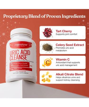 Moonstone Uric Acid Cleanse | Kidney Detox and Joint Support | Tart Cherry Powder, Celery Seed Extract & Alkali Citrate Complex | Urinary Alkalinization | Vegan & Gluten Free Supplements - Buy Online on GoSupps.com
