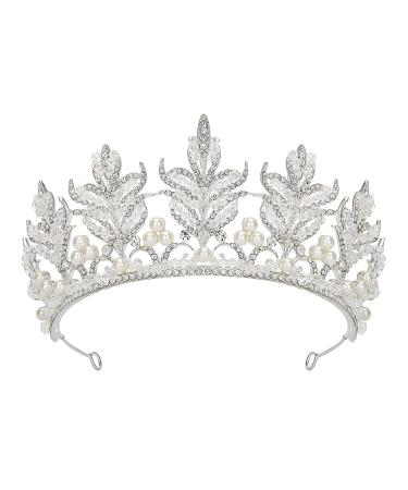 AW BRIDAL Tiaras and Crowns for Women Crystal Pearl Queen Crown Wedding Tiara for Bride  Princess Crown Pageant Prom Birthday Headband  Silver Bridal Crown - Buy Online on GoSupps.com