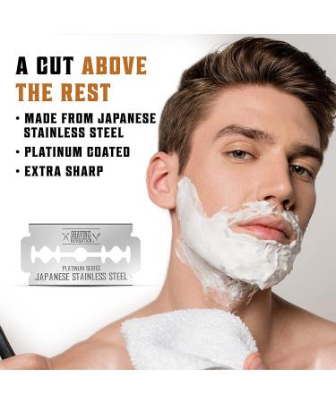 50 Count Men's Safety Razor Blades - Platinum Japanese Stainless Steel Double Edge Shaving Blades for Smooth & Precise Shave - Pack of 1 - Buy Online on GoSupps.com
