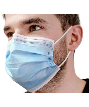 Medi Sant 102 x Type IIR Medical Masks - EN14683 BFE 98% - Blue Disposable Respirator for Mouth & Nose Protection - Buy Online on GoSupps.com