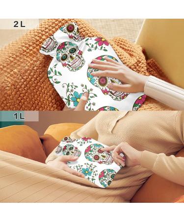 Buy Dead Day Sugar Skull Hot Water Bottle 1L | BPA Free Cover for Pain Relief & Cramps - International Shipping - Buy Online on GoSupps.com