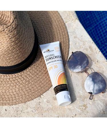 Bee by the Sea Natural Mineral Sunscreen with Sea Buckthorn and Honey for all skin types. Mild Coconut and essential oil fragrance SPF 30 | 100g/3.5 oz | 2 Pack | Hand made in Canada - Buy Online on GoSupps.com