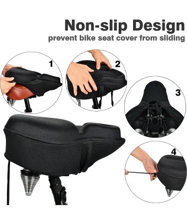 DAWAY C6 Large Exercise Bike Seat Cover - Foam & Gel Padded Cushion for Peloton & Cruiser Bikes - Buy Online on GoSupps.com