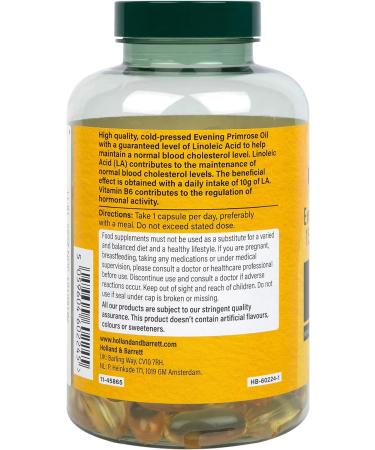 Holland & Barrett Cold Pressed Evening Primrose Oil 1500mg - 120 Capsules - Buy Online on GoSupps.com