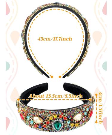 Baroque Crystal Rhinestone Padded Headband | Velvet Bejewelled Hairband for Women and Girls - Buy Online on GoSupps.com