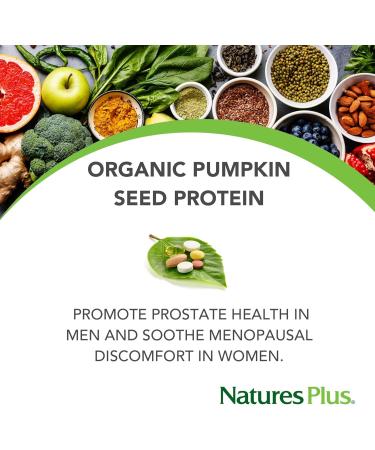 NaturesPlus Organic Pumpkin Seed Protein Powder - Vegan Gluten-Free 15 Servings | High Energy Prostate Health & Menstrual Relief - Buy Online on GoSupps.com