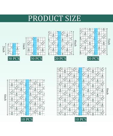 120 Transparent Stretch Waterproof Adhesive Bandages - 6 Sizes (Square) - Buy Online on GoSupps.com