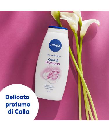  NIVEA NIVEA Care & Diamond Bath Shower 750ml Soap in Cleansing and Moisturizing Cream Shower Cream Enriched with Vitamins C E and Nutritive Oils with Calla Floral Scent - Buy Online on GoSupps.com
