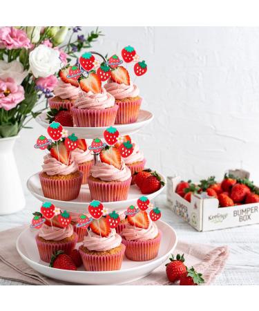 Gyufise 30Pcs Strawberry Cupcake Toppers Red Fruit Theme Strawberry Cupcake Picks for Sweet Fruit Baby Shower Kids Boys Girls Birthday Party Cake Decorations Supplies 5-red - Buy Online on GoSupps.com