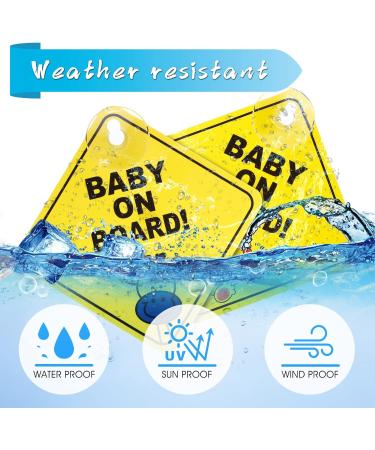 TIESOME 2 pcs Baby on Board Car Warning Sticker Set Giraffe + Lion | Reusable Decal with Suction Cups | Baby in Car Window Cling Sign - Buy Online on GoSupps.com