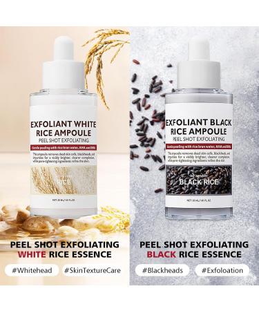2PCS Rice Exfoliating Ampoule Set Black & White Rice Brightening Duo for Glowing Skin | Gentle Peel + Pore Minimizing & Deep Hydration - Buy Online on GoSupps.com