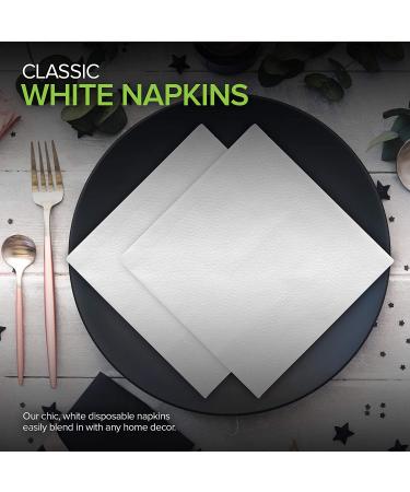 Stock Your Home 12 Inch Disposable Napkins - 1 Ply White Dinner Napkins - 1000 Pack - Buy Online on GoSupps.com