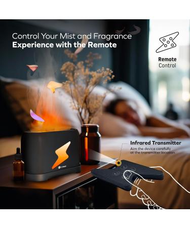 First Health Virtual Flame Diffuser - Aromatherapy & Humidifier with Timer Remote Control & 3 Lighting Modes - Ideal Essential Oil Diffuser for Home - Buy Online on GoSupps.com