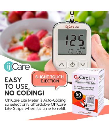 Oh Care Lite Blood Sugar Testing Monitor Kit - 150 Glucose Test Strips, Lancets, Control Solution - Accurate & Affordable Diabetic Supplies - Buy Online on GoSupps.com