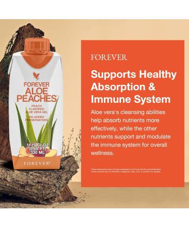 Forever Living - Forever Aloe Peaches - Supports Digestion Immune System Energy Levels No Preservatives Vegan Gluten-Free - 6 Packs - Buy Online on GoSupps.com