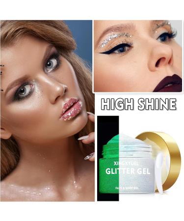 Silver Glow in The Dark Body Glitter Gel - Long Lasting Halloween Makeup for Women & Girls - Buy Online on GoSupps.com