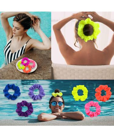 Simnice Waterproof Neon Swim Scrunchies - 16 Colors, Water-resistant Hair Ties for Women and Girls - Buy Online on GoSupps.com