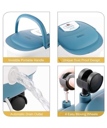 ACEVIVI Foot Bath Spa with Heat, Massage Rollers, Pumice Stone - Adjustable Time & Temp | Blue - Buy Online on GoSupps.com