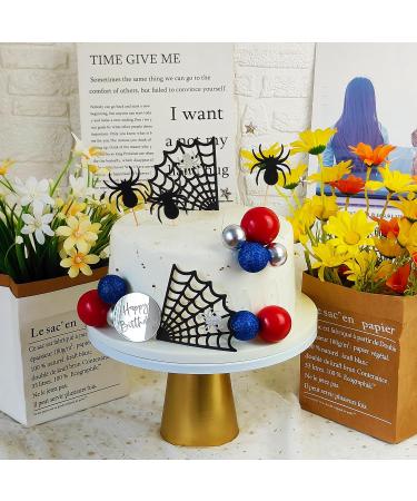 DRWATE Spider Cake Topper with Spider Web Balls Stars for Boys Men Birthday Party Baby Shower Supplies (Spider) - Buy Online on GoSupps.com
