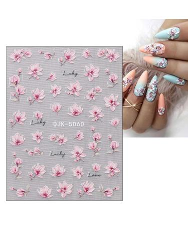 JMEOWIO 6 Sheets 3D Flower Nail Art Stickers | Self-Adhesive Colorful Floral Decals for Summer Nail Design - Buy Online on GoSupps.com