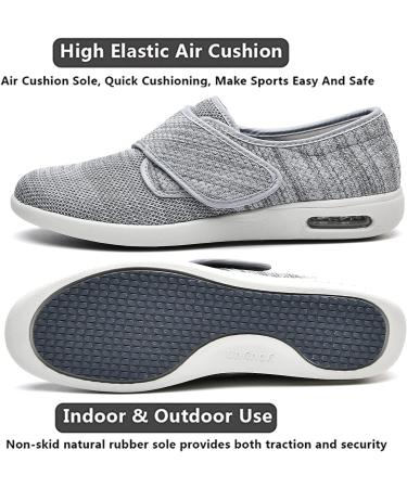 Women's Diabetic Shoes Extra Wide Width Adjustable Strap | Support for Swollen Feet, Edema, Bunions, Plantar Fasciitis | Stylish Outdoor Walking Sneakers - Light Gray, Size 10 - Buy Online on GoSupps.com