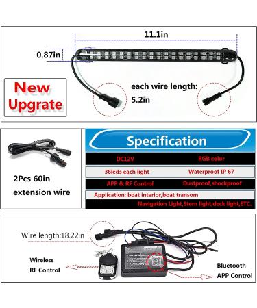 NBWDY 8pcs LED Boat Lights with APP & Remote Control - Waterproof 12V RGB Interior Strip Lighting for Boat Deck & Marine Safety - Buy Online on GoSupps.com
