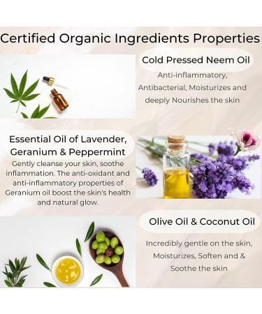 Organic Neem Soap Bar with Essential Oils - Antifungal, Moisturizing, Acne Relief | For Dry, Itchy Skin | Includes Free Exfoliating Bag - Buy Online on GoSupps.com