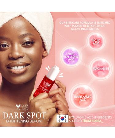 Koji White Facial Skin Care Set - Dark Spot Corrector Soap & Brightening Serum with Kojic Acid Niacinamide & Vitamin C - Vegan Moisturizer - Buy Online on GoSupps.com