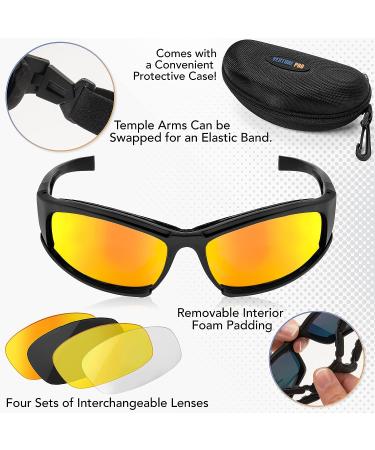 Interchangeable Lens Safety Glasses Kit | Anti-Fog, Anti-Scratch, UV Protection | Stylish Z87 Eyewear for Men and Women | Ideal for Sports, Shooting, Hunting - Buy Online on GoSupps.com